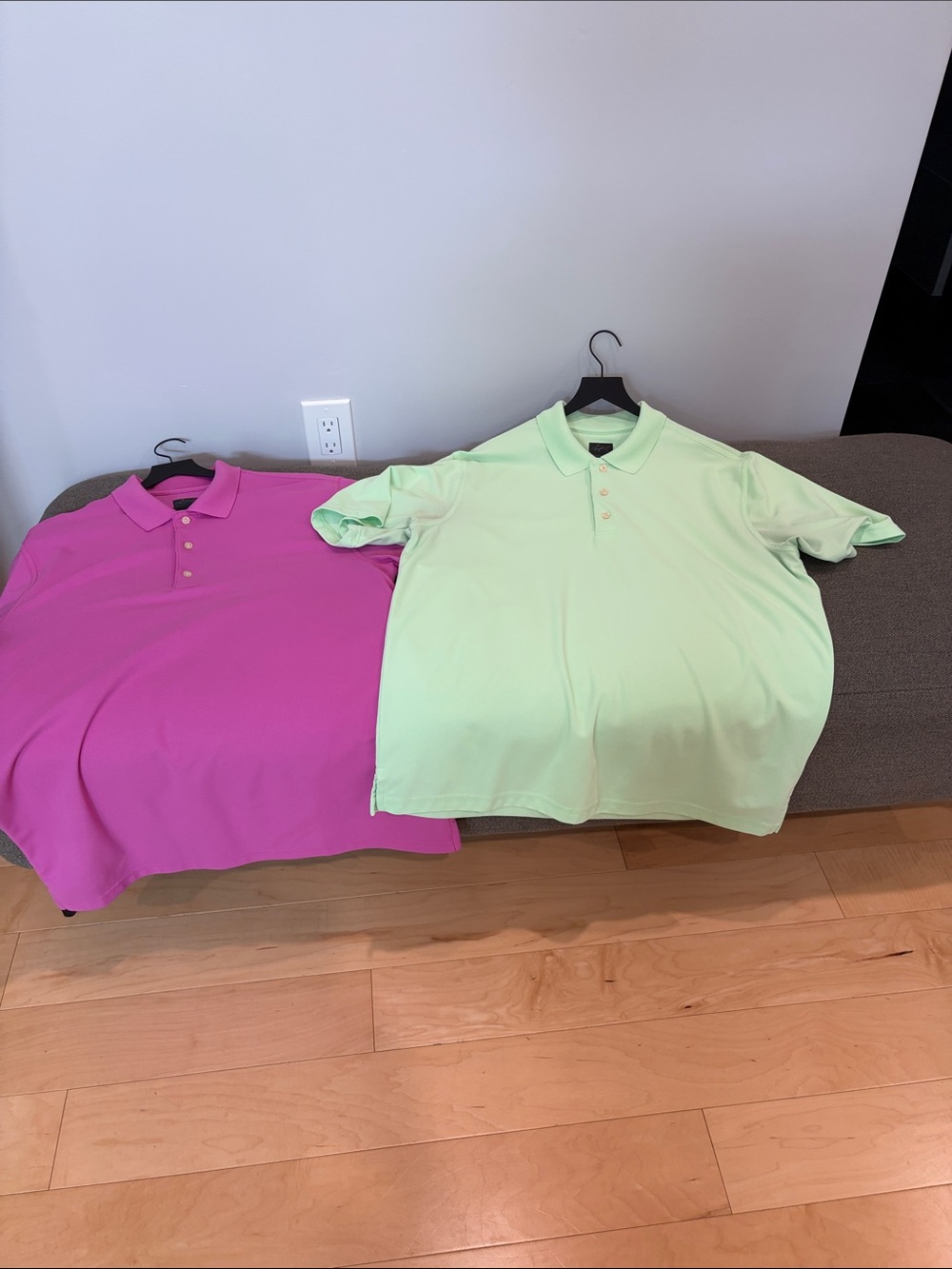 Greg Norman Collection Men's Polo in Bright Pink & Mint Green